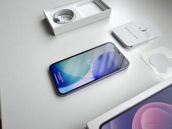 iPhone 12, 128 GB, fialová barva, TOP stav