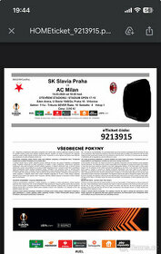 Prodej vstupenek Slavia - AC Milán 14. 3. 4 ks