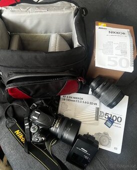 Nikon D5100 tělo + objektiv + náhradní objektiv