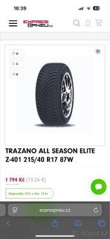 Sada celoročních pneu 215/40/R17