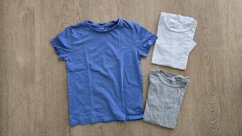 H&M trička s krátkým rukávem 3 ks vel 134/140