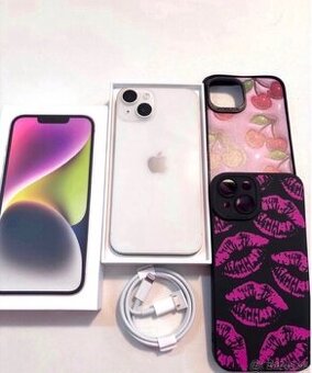 iPhone 14 128gb bílý, 88% bat, pěkný stav