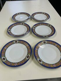 Porcelánové talíře menší 6 ks zdobené