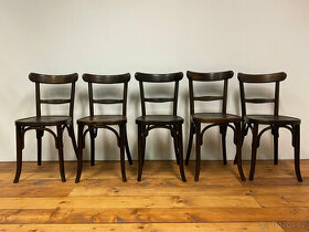 Krásné starožitné židle Fischel po renovaci - 11 ks, značené