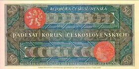 Bankovka 50 Kč 12.7.1922, novotisk návrhu Mucha