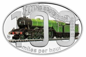 Stříbrná mince Slavné parní lokomotivy - Flying Scotsman Pro - 1