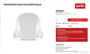 Aprilia Tuareg 660-originální touring plexi