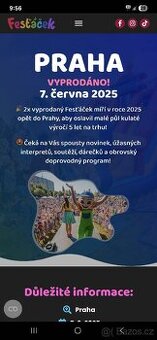 Dětský Fesťáček Praha 7.6,rodinná vstupenka