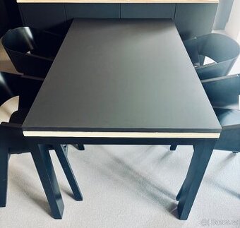 Nádherná černá stolová deska s antiotiskem 160x90