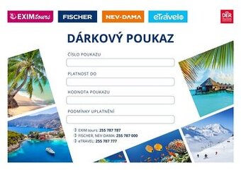 Exim tours Fischer eTravel Nevdama poukaz poukazy sleva
