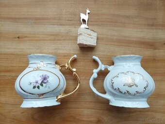 Retro stará lázeňská sada 2 hrnečky a soška - SLEVA