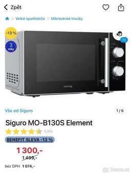 Mikrovlnná trouba Siguro MO-B130S Element