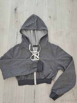 Šedá mikina Crop top