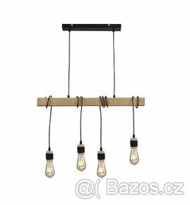 Závěsná stropní lampa Detroit - černá/přírodní