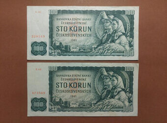 100 Kčs 1961 - PĚKNÉ STAVY