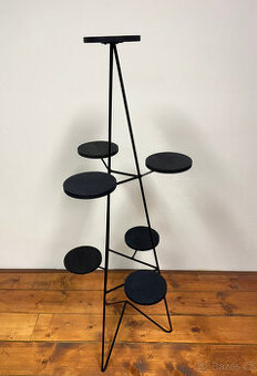 Nový květinový stojan,dřevěné plochy z jasanu,Dark Navy blue