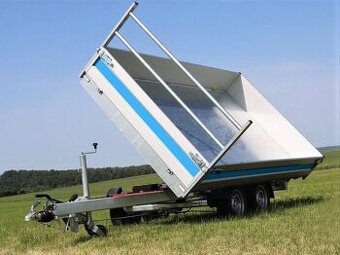 Sklopný přívěs, 360x180x35 cm, 3500 kg, elektrické sklápění
