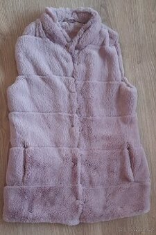 Krásná hebká vesta Amisu ve starorůžové barvě, XS