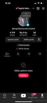 Prodám tiktok účet 18000 předplatitelů dobrý pro levné