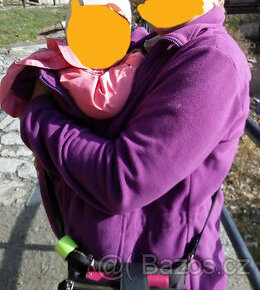 Fialová fleecová mikina na přední i zadní nošení dětí - 1