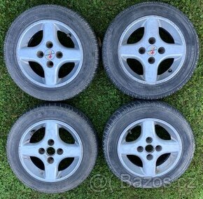 Alu disky 4 díry 100 mm a letní pneu 155/70 R13