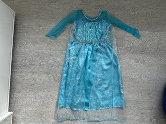 Dívčí šaty princezna Elsa + cop, vel. 130