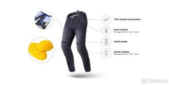 Jeansy na motorku Street Racer Spike II CE černé