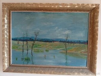 Originálně malovaný obraz krajiny