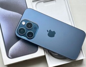 iPhone 15 Pro Blue Titanium BATERIE 100% TOP