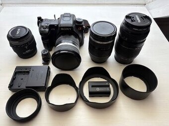 Zrcadlovka DSLR SONY Alpha A700 s příslušenstvím
