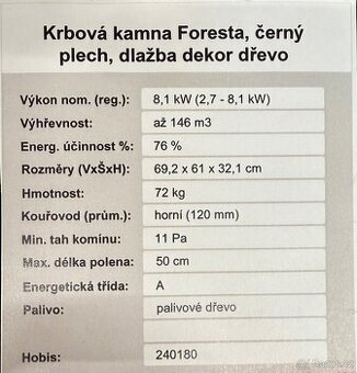 Krbová kamna Foresta