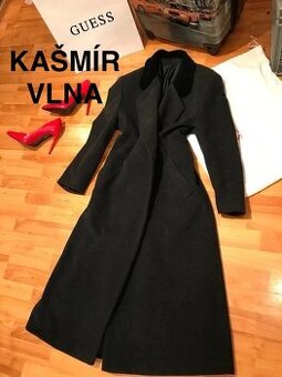 Kasmirovy vlneny sedy cerny kabat damsky 42