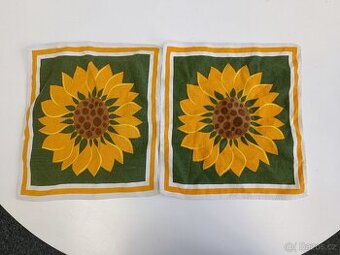Textilní prostírání / ubrousky se slunečnicí - sada 2 kusů