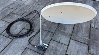 Satelitní parabola + dual LNB konvertor + 4x koax kabel