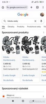 Kočárek Kiduku, šedý, trojkombinace