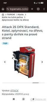 Kotel Attack dpx 25kw 5. Emisní třídy