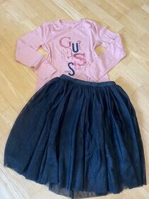 Zpět do školy-Dívčí černá sukně TCM+triko Guess vel. 158/164