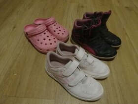 Dětské boty 3ks PUMA, sálovky, crocsky vel 33