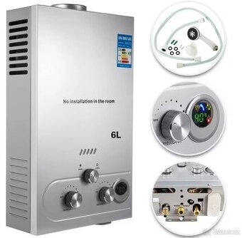 Nový Ohřívač vody plynový průtokový bojler 6L 12kw