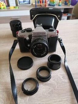Praktica MTL5 + objektiv Pentacon s mezikroužky