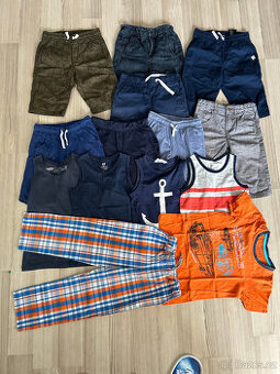 Kraťasy, tílka, pyžamo 110/116 H&M, Next aj.