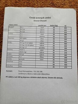 Prodej krmných směsí