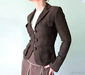 Hnedé sako s nakládanými kapsami Orsay vel.XXS-32