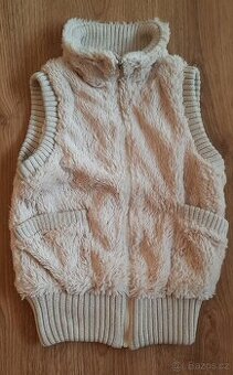 Heboučká hřejivá vesta Amisu, béžová, XS