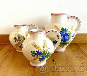 Staré krásné ručně malované keramické vázy - 1