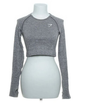 Dámský top Gymshark Vital Seamless Crop Top – šedý, vel. S/M