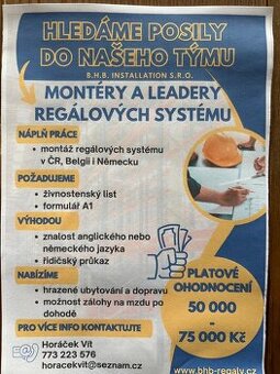 montér regálových systémů