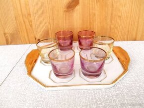 Panáky, porcelánový podtác