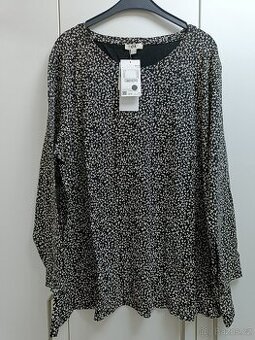 Černobílá bavlněná halenka/tričko, vel. 56 - nová