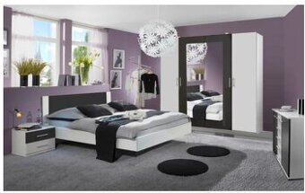 Sestava ložnice Nora, bílá/grafitová